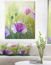 Purple Poppies in Morning - Floral Canvas Art Print