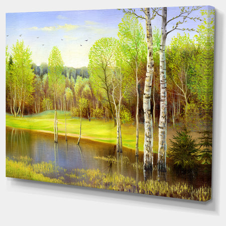 Light Green Autumn - Landscape Canvas Art Print