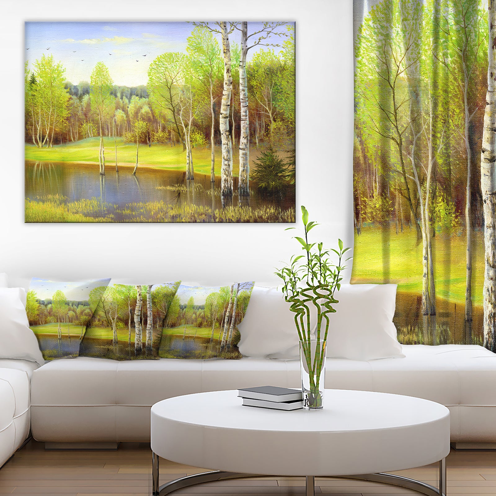 Light Green Autumn - Landscape Canvas Art Print
