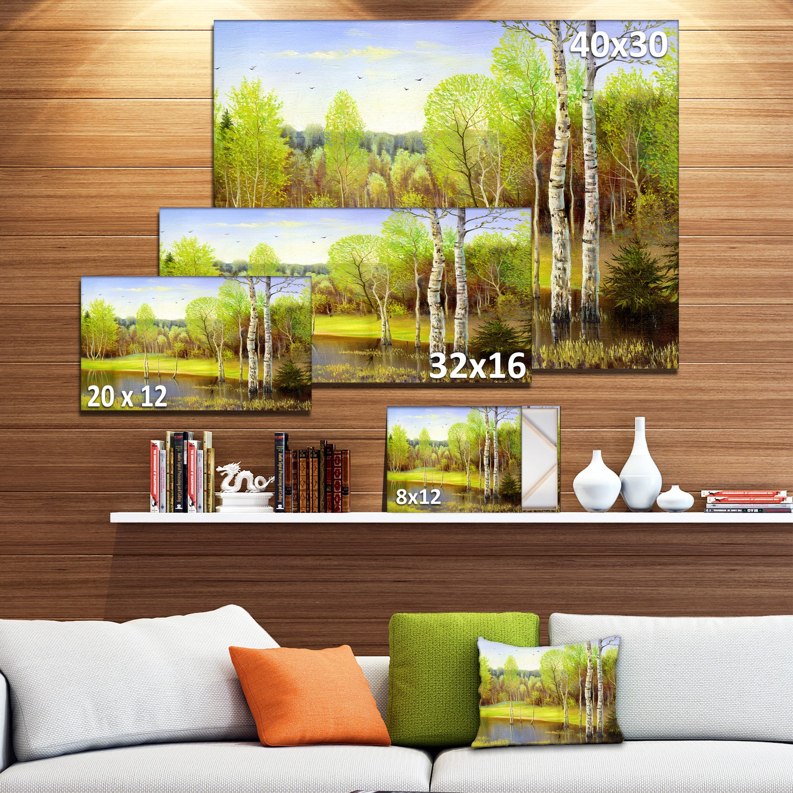 Light Green Autumn - Landscape Canvas Art Print