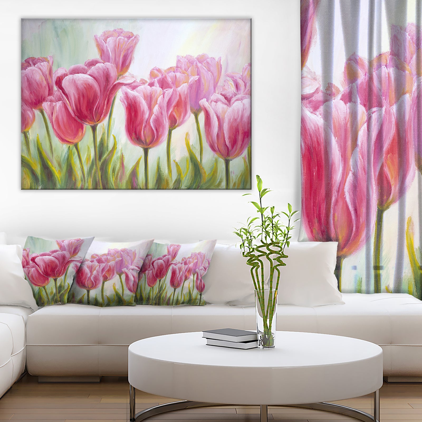 Tulips in a Row - Floral Canvas Artwork