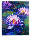 Blue Lotus Oil Painting - Floral Canvas Print