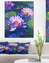 Blue Lotus Oil Painting - Floral Canvas Print