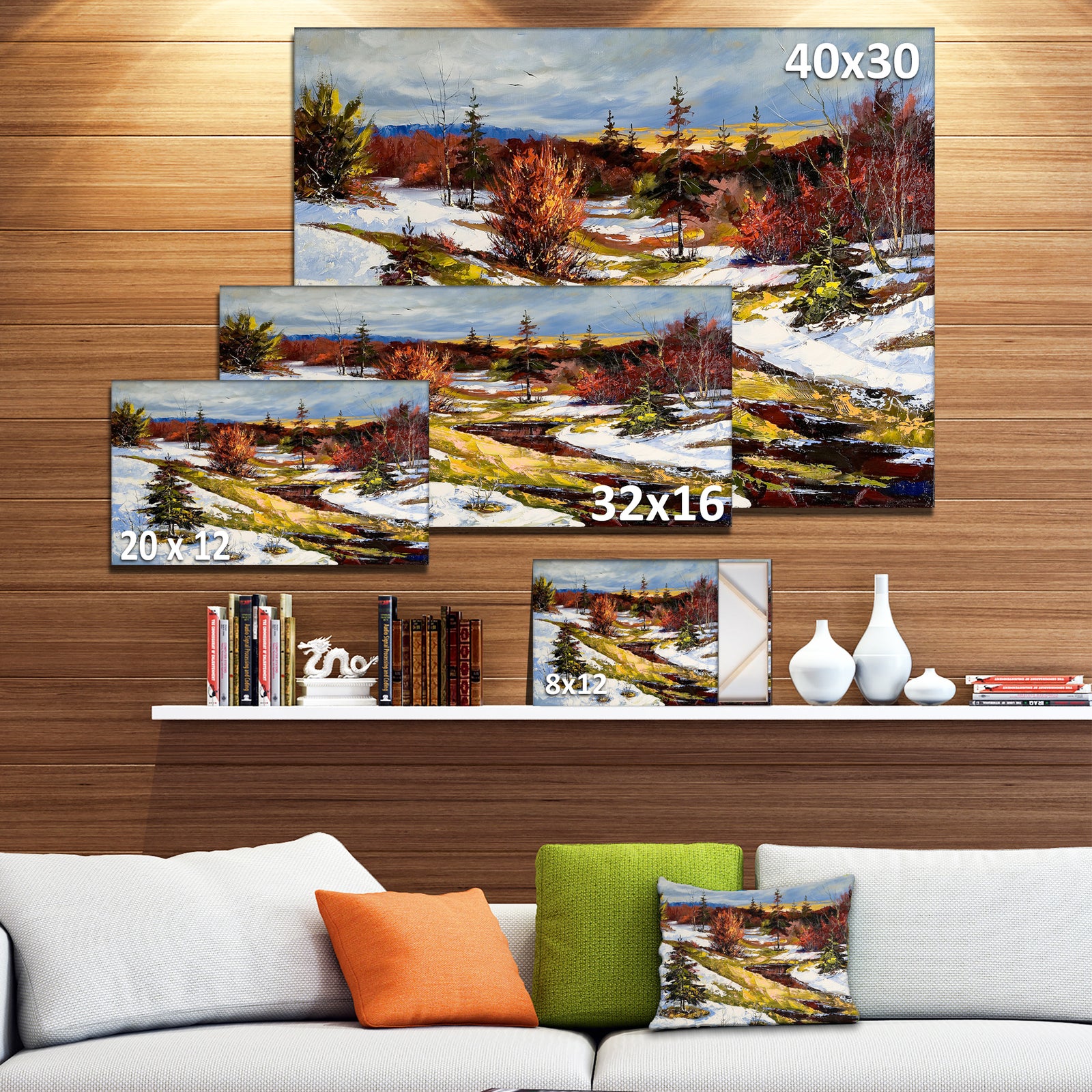 Spring Valley with River - Landscape Canvas Print