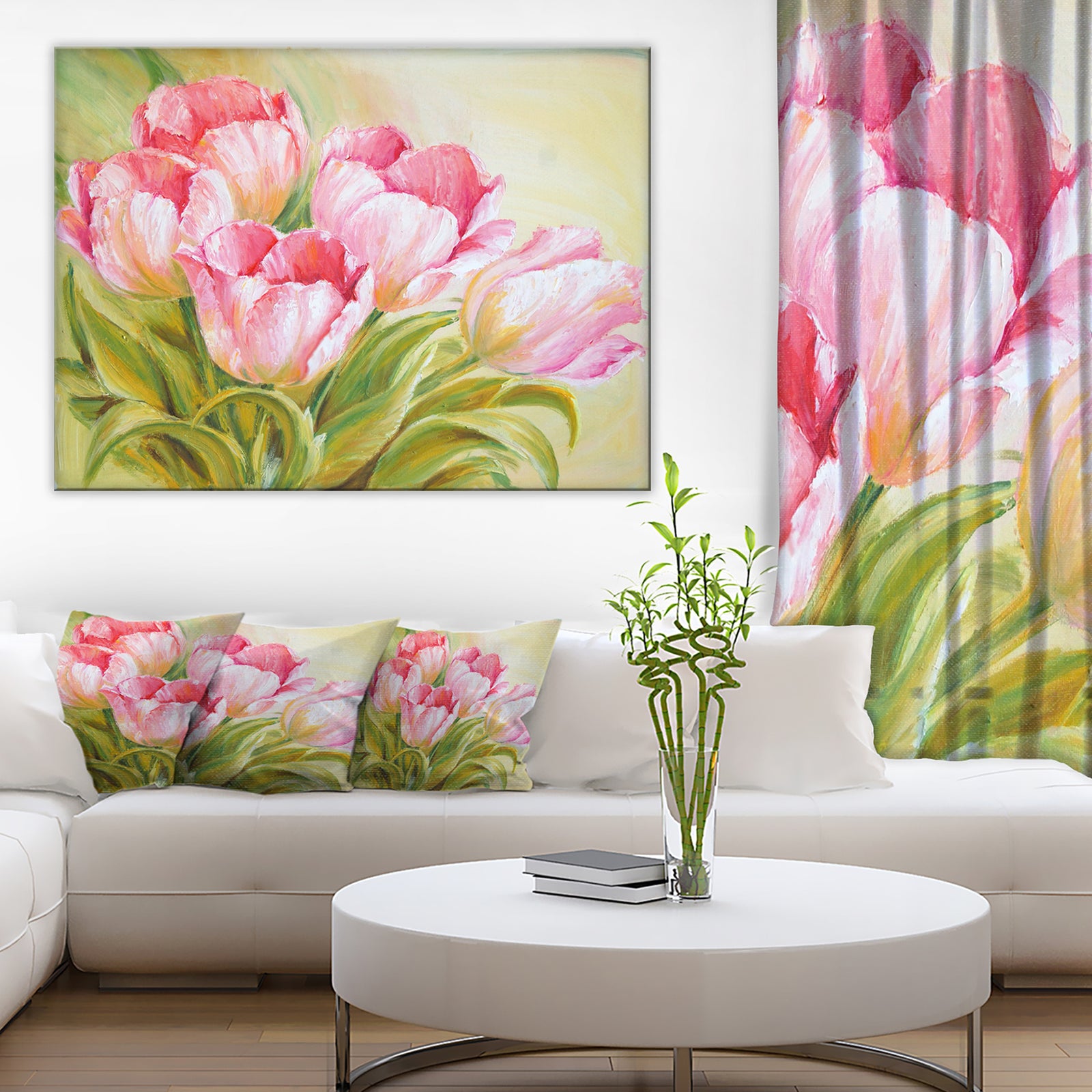 Bunch of Tulips Oil Painting - Floral Canvas Print