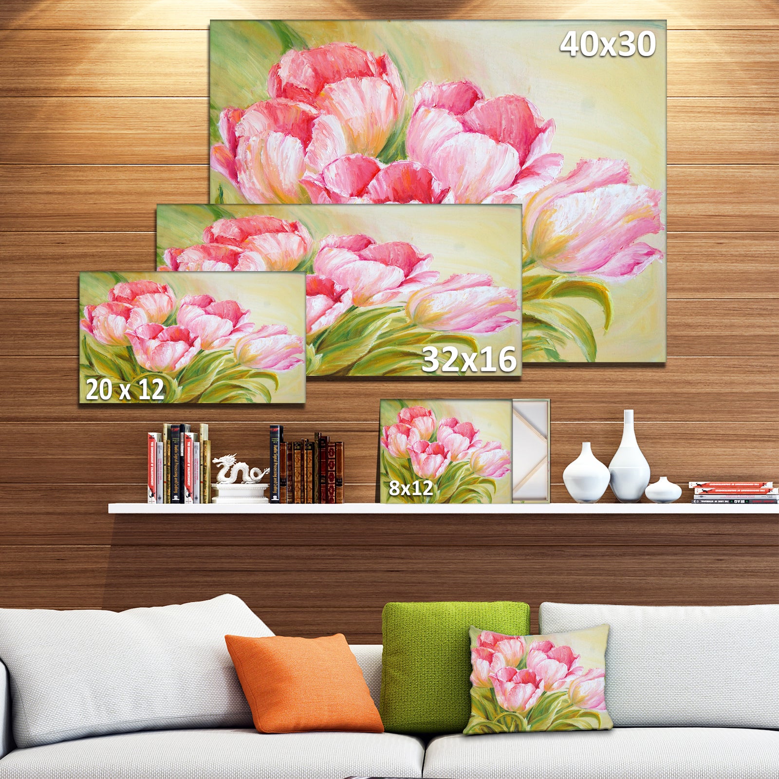 Bunch of Tulips Oil Painting - Floral Canvas Print