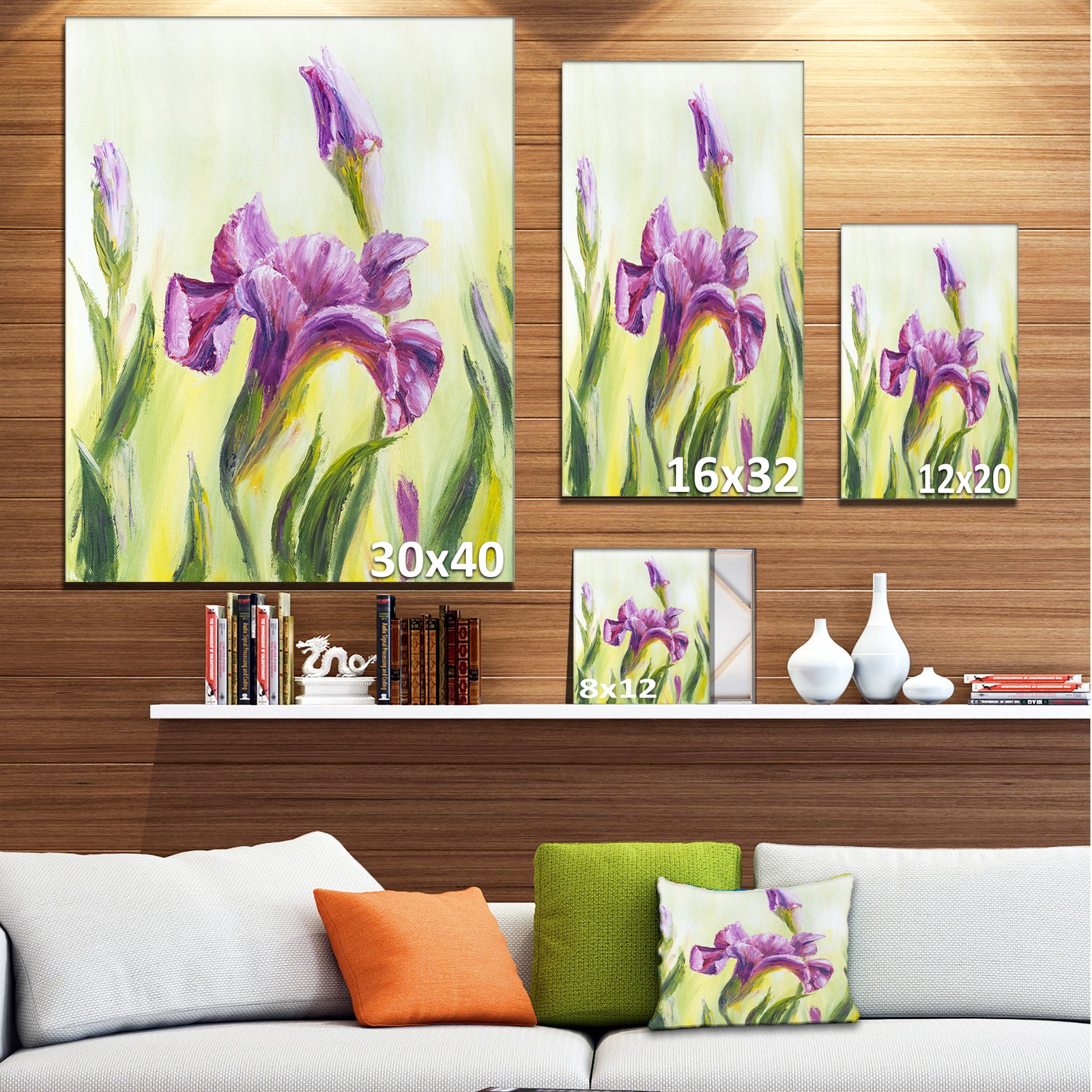 Dancing Irises - Floral Canvas Art Print