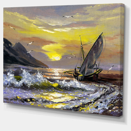 Meet you Soon on My Boat - Seacape Canvas Art Print