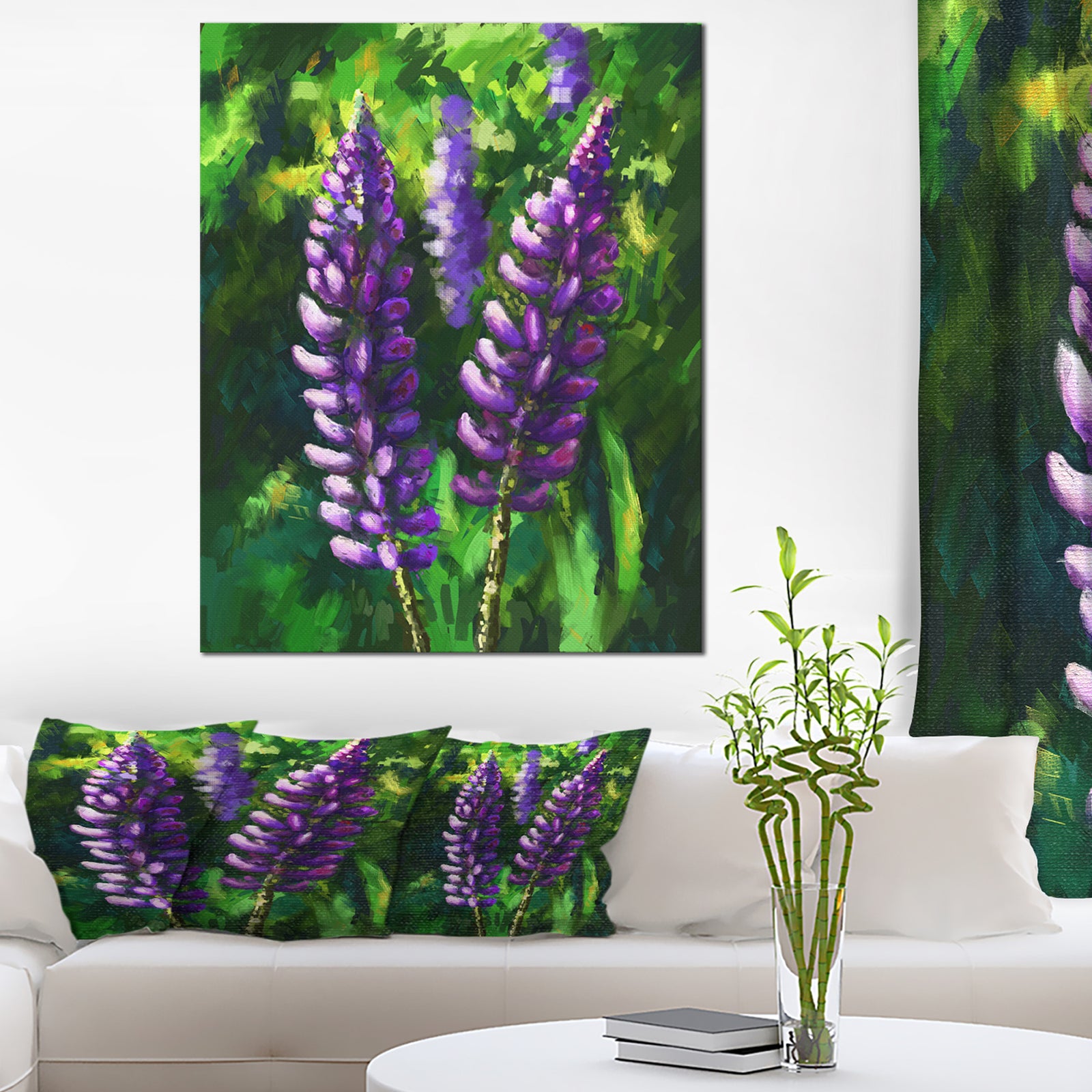 Lupin Flowers - Floral Canvas Art Print