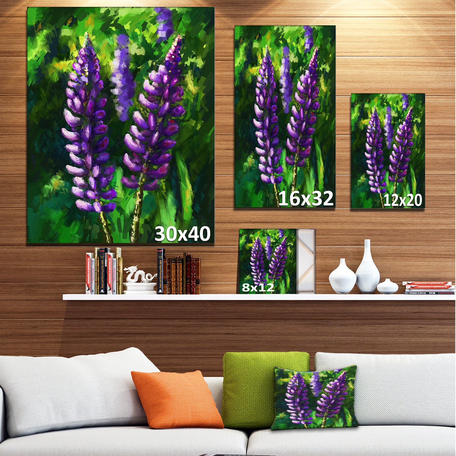 Lupin Flowers - Floral Canvas Art Print