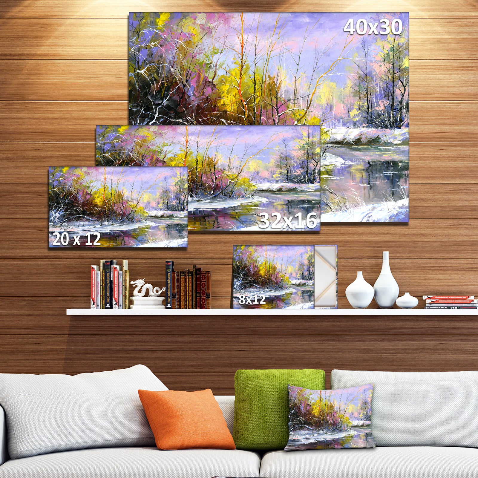 Autumn River - Landscape Canvas Art Print