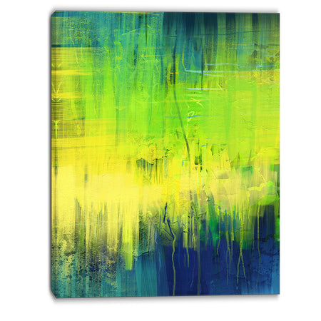 Green Blue Fusion - Abstract Canvas Art Print