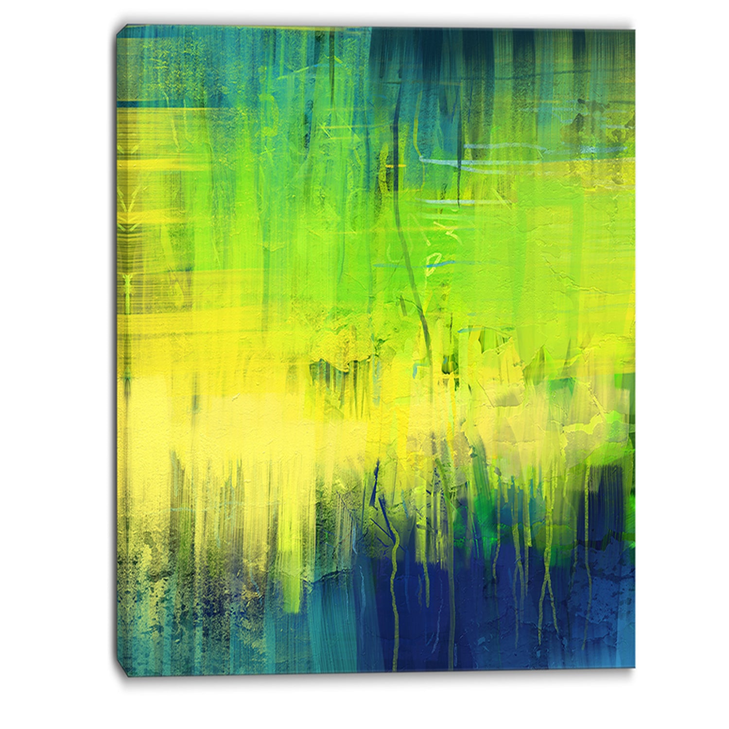 Green Blue Fusion - Abstract Canvas Art Print