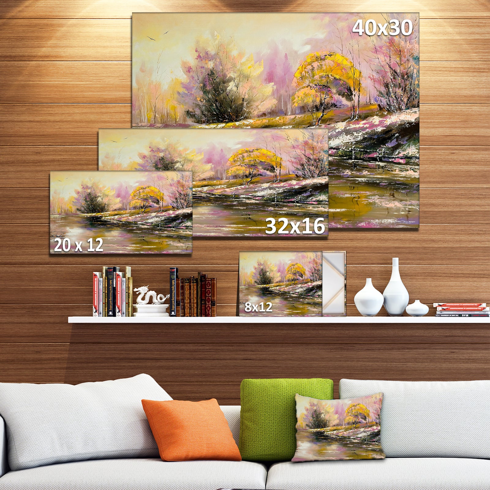 River's Farwell to Autumn - Landscape Canvas Art Print