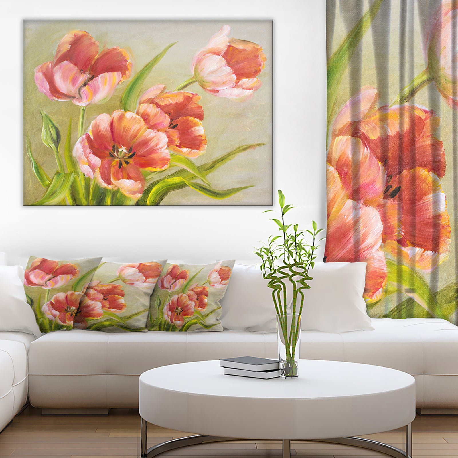 Vintage Red Tulips - Floral Canvas Art Print