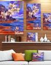 White Orchid with Sea - Floral Canvas Print