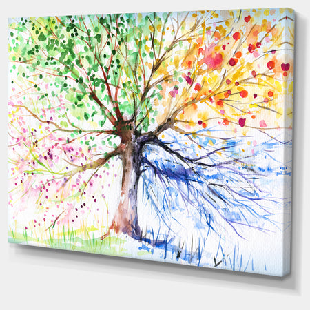 Four Seasons Tree - Floral Canvas Art Print