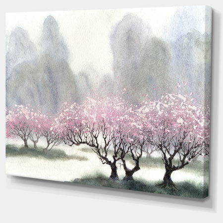 Flowering Trees at Spring - Landscape Canvas Print