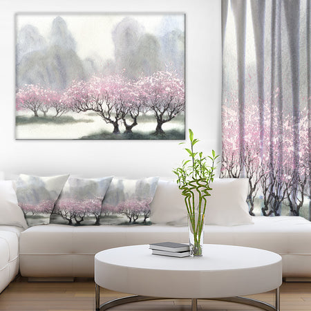 Flowering Trees at Spring - Landscape Canvas Print