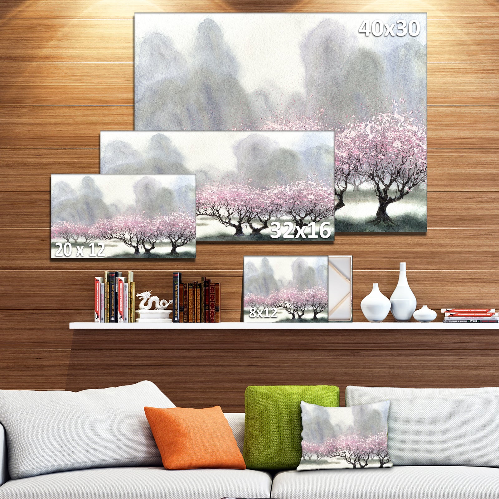 Flowering Trees at Spring - Landscape Canvas Print