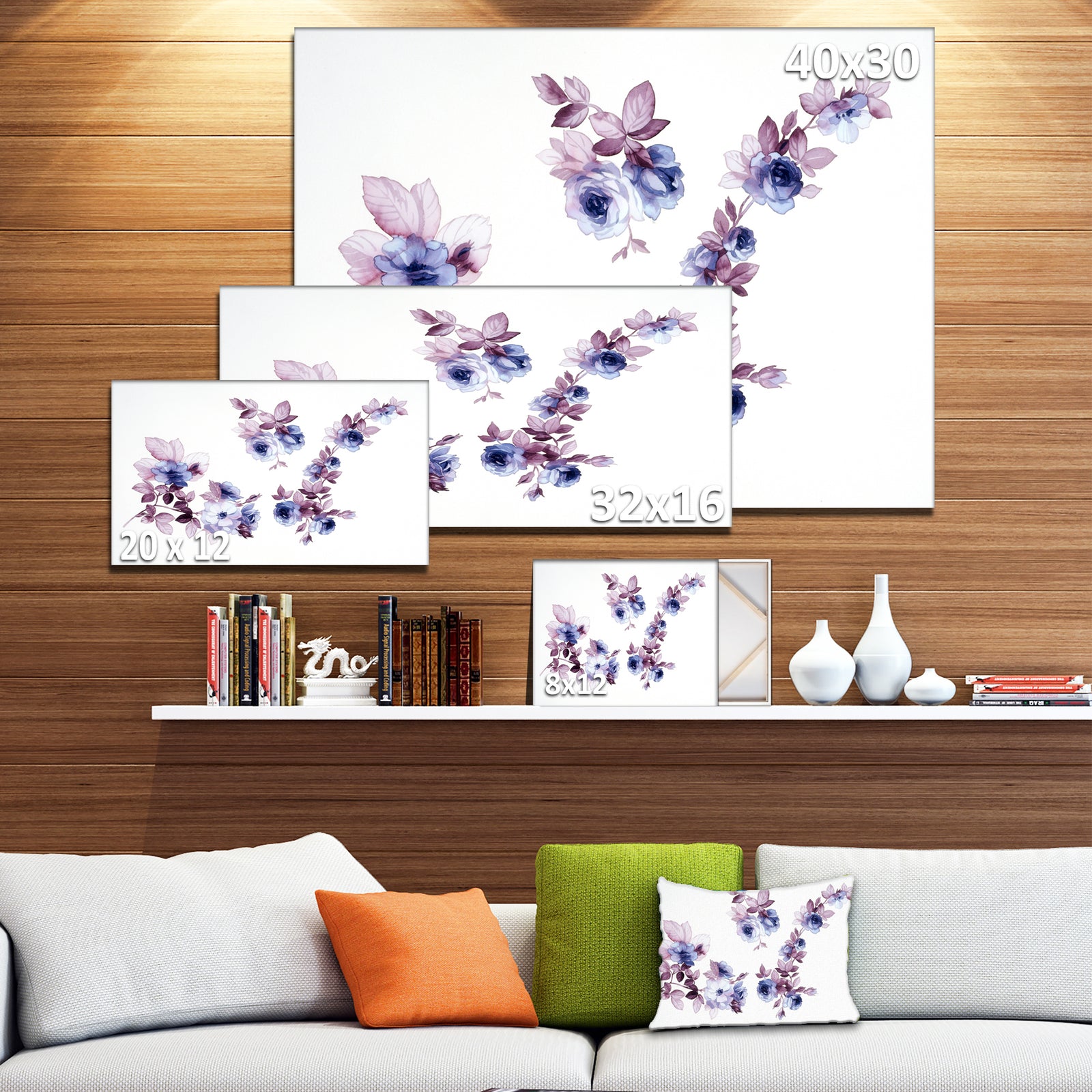 Watercolor Flowers - Floral Canvas Art Print