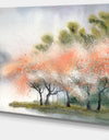 Trees with Flowers Near River - Landscape Canvas Print