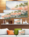 Trees with Flowers Near River - Landscape Canvas Print