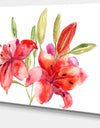Lily Flowers Illustration - Floral Canvas Print