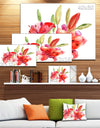 Lily Flowers Illustration - Floral Canvas Print