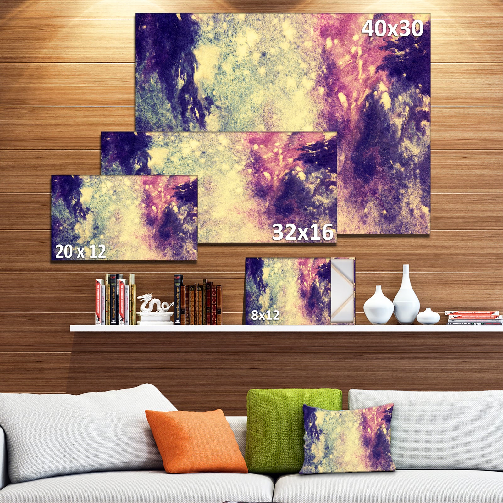 Deep Blue and Purple - Abstract Canvas Print