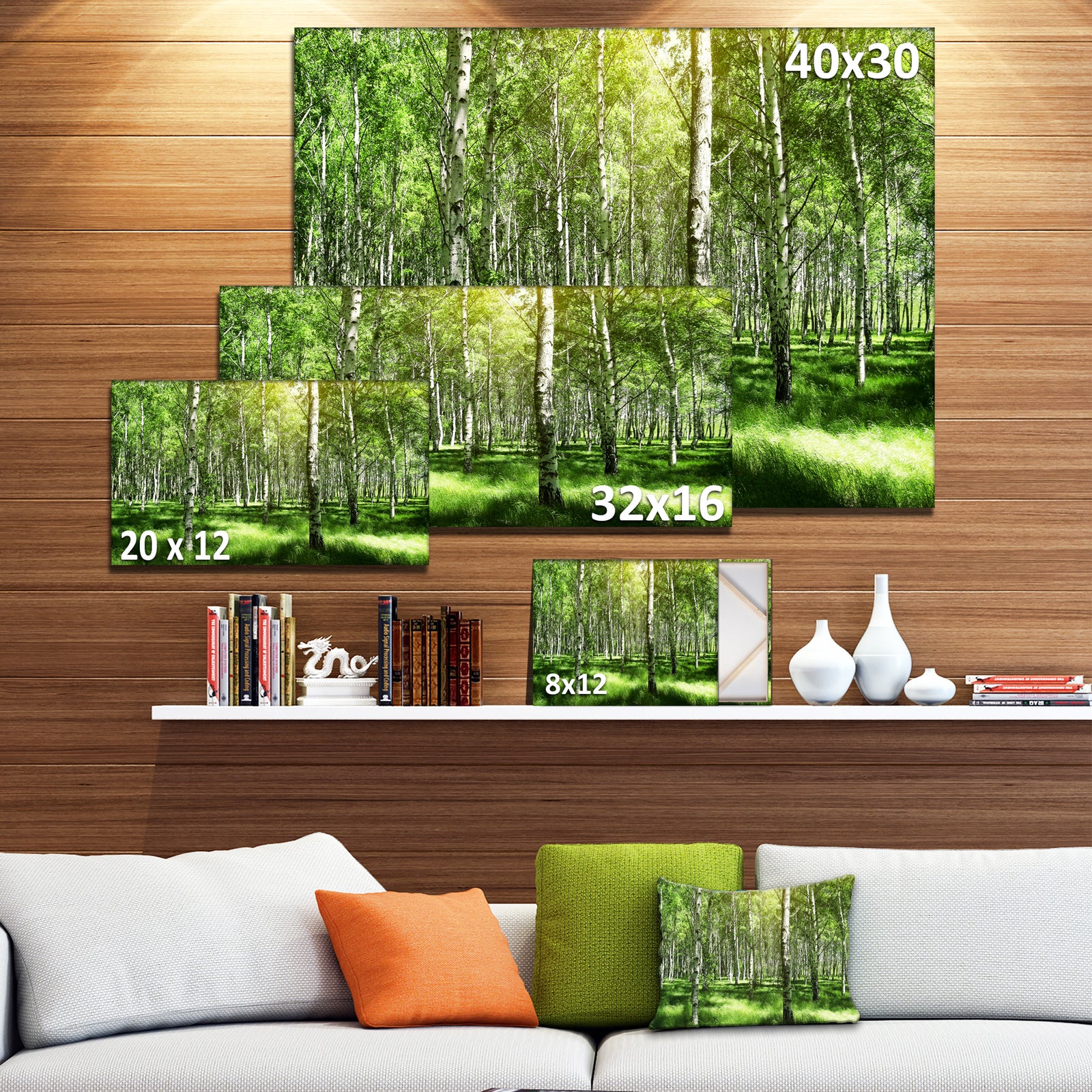 Beautiful Birch Grove - Landscape Canvas Art Print