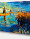 Windmills with Sky and Water - Landscape Canvas Print