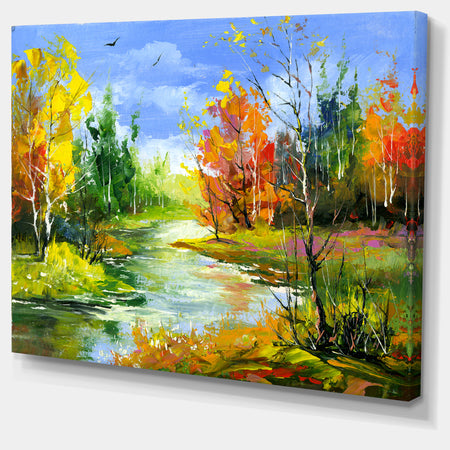 Fusion of Autumn Shades - Landscape Canvas Art Print
