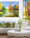 Fusion of Autumn Shades - Landscape Canvas Art Print