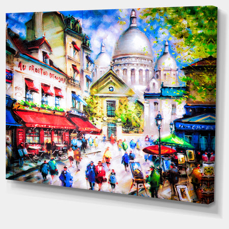 Sacre Coeur and Montmartre - Cityscape Canvas Print