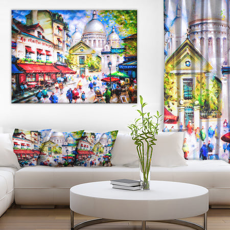 Sacre Coeur and Montmartre - Cityscape Canvas Print