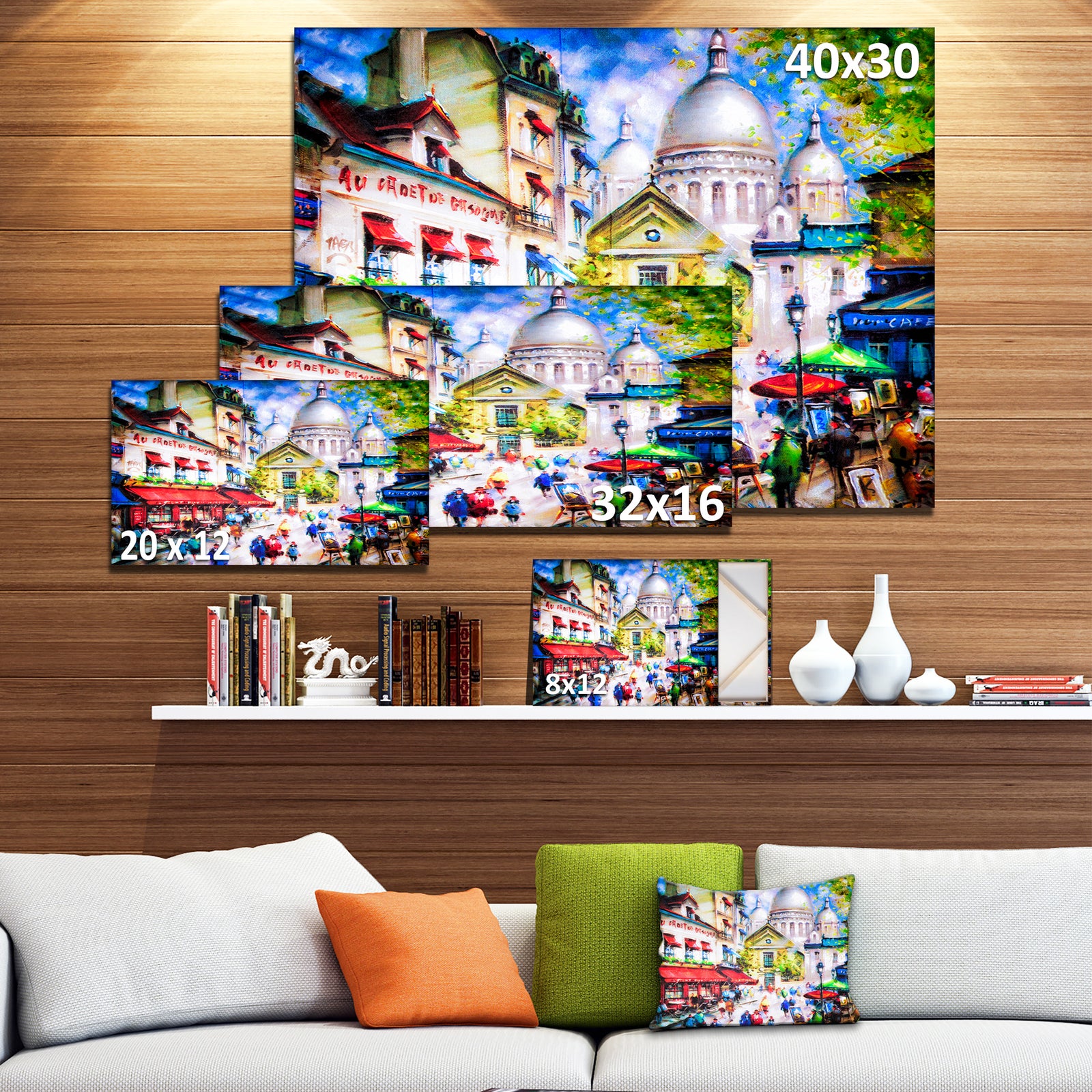 Sacre Coeur and Montmartre - Cityscape Canvas Print