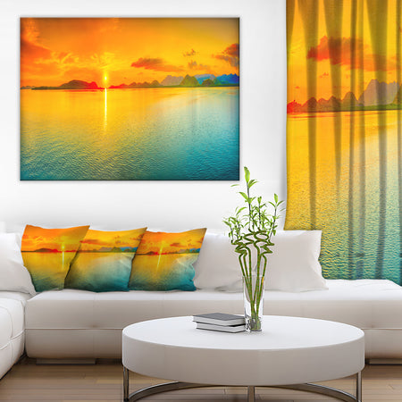 Sunset Over Sea Panorama - Seascape Photography Canvas Print