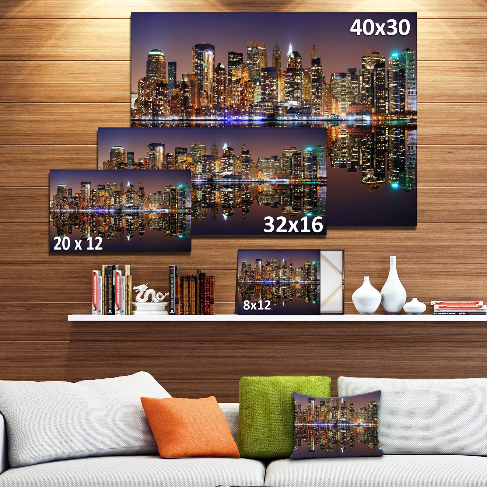 City of Manhattan Panorama - Cityscape Photo Canvas Print