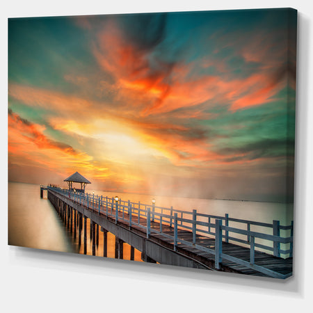 Wooden Pier - Landscape Photo Canvas Art Print