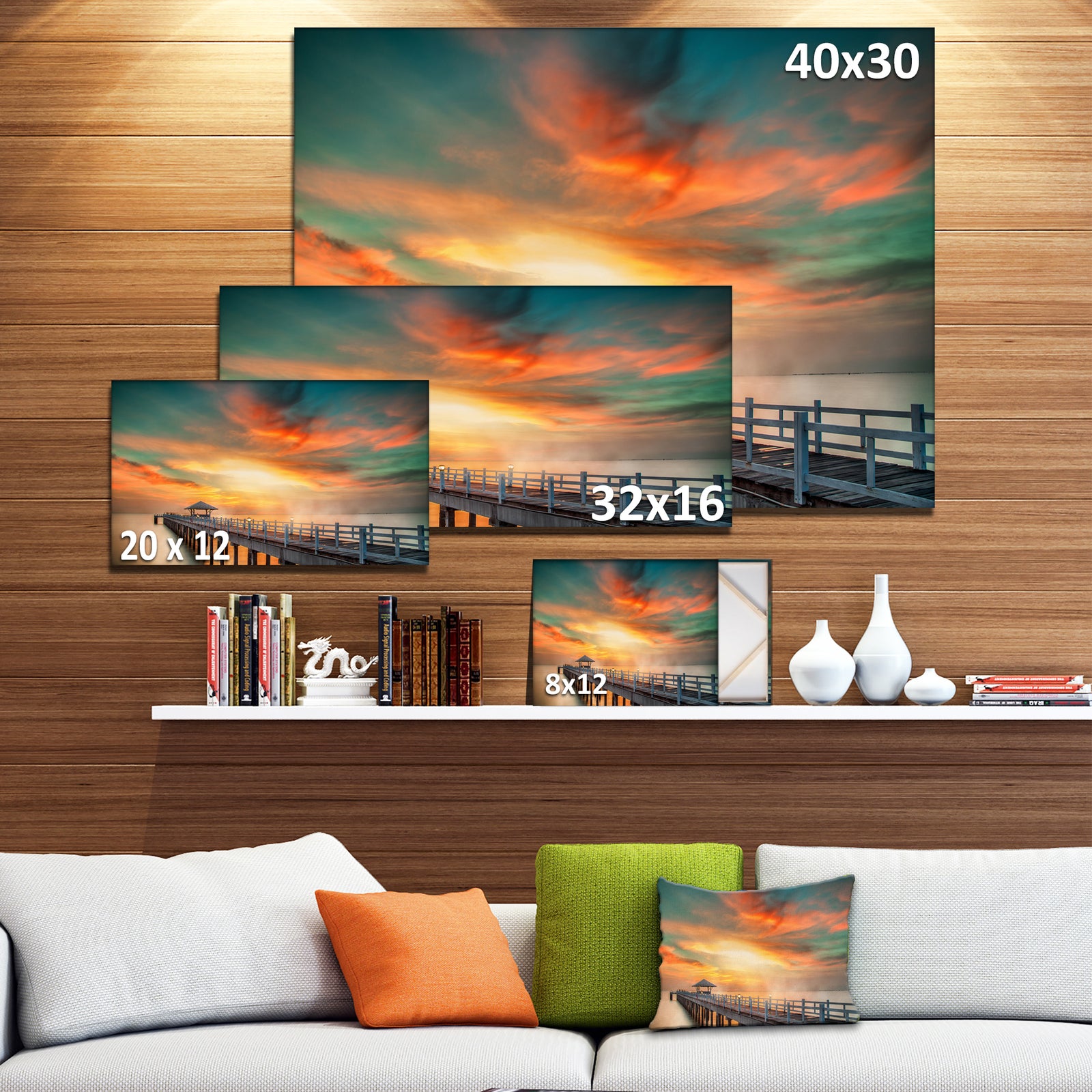 Wooden Pier - Landscape Photo Canvas Art Print