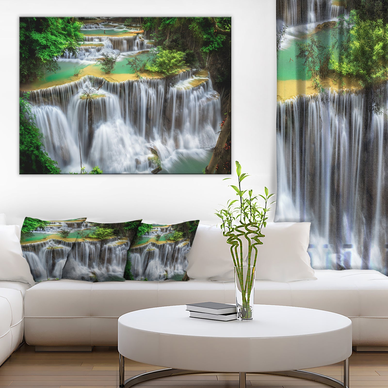 Huay mae Ka Min Waterfall Photography Canvas Print