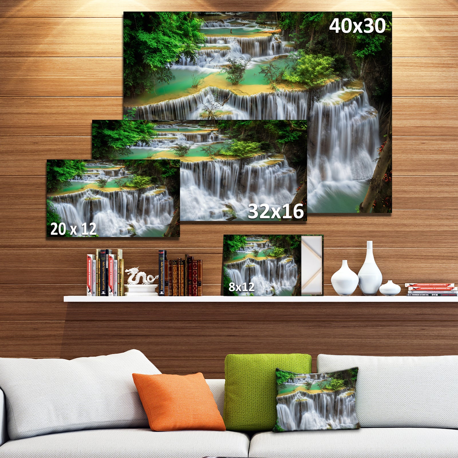 Huay mae Ka Min Waterfall Photography Canvas Print