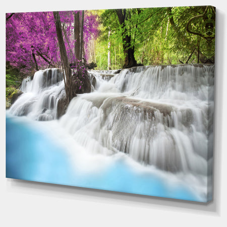 Erawan Waterfall Photography Canvas Art Print