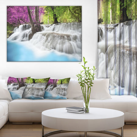 Erawan Waterfall Photography Canvas Art Print
