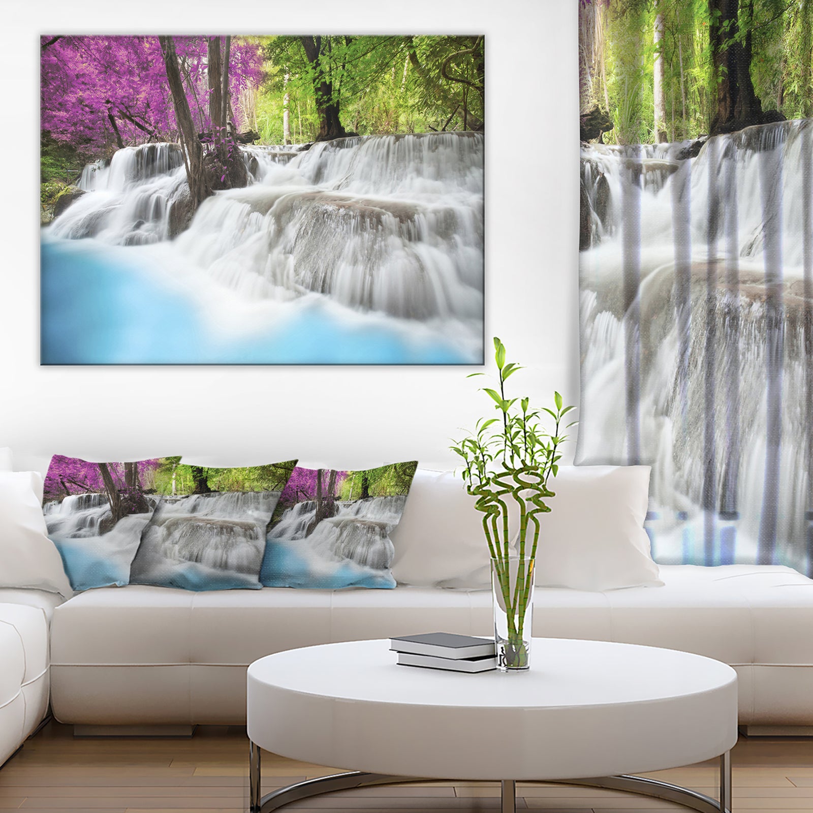 Erawan Waterfall Photography Canvas Art Print