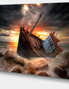 Fishing Boat Beached - Landscape Photography Canvas Print