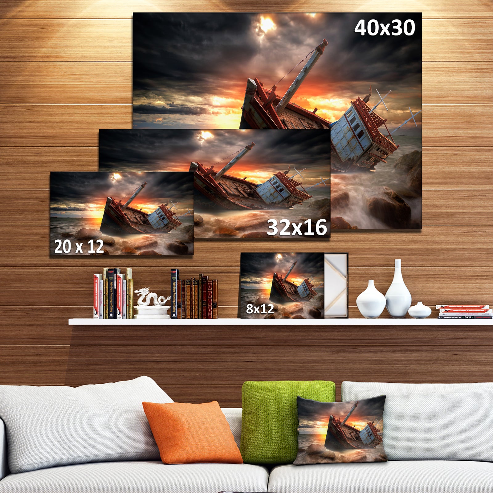 Fishing Boat Beached - Landscape Photography Canvas Print
