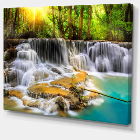 Kanchanaburi Province Waterfall Photography Canvas Print