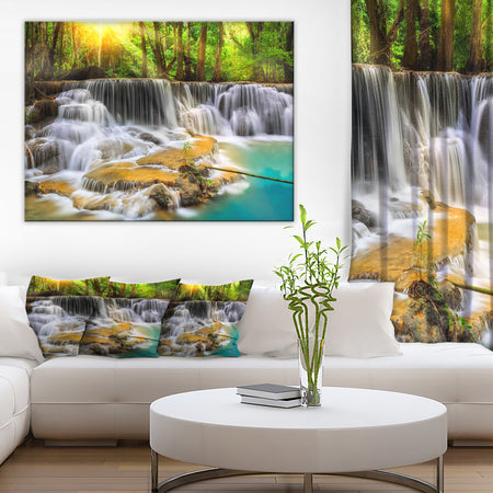Kanchanaburi Province Waterfall Photography Canvas Print